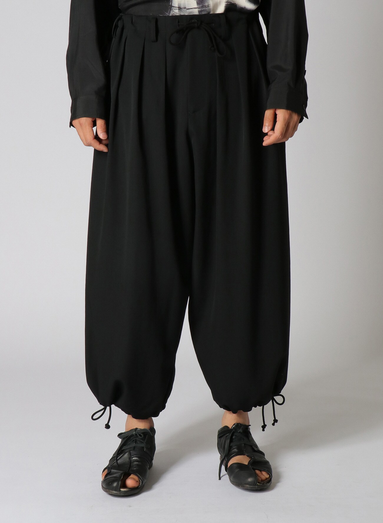 GABARDINE U-STANDARD BALLOON PANTS(S Black): Yohji Yamamoto POUR