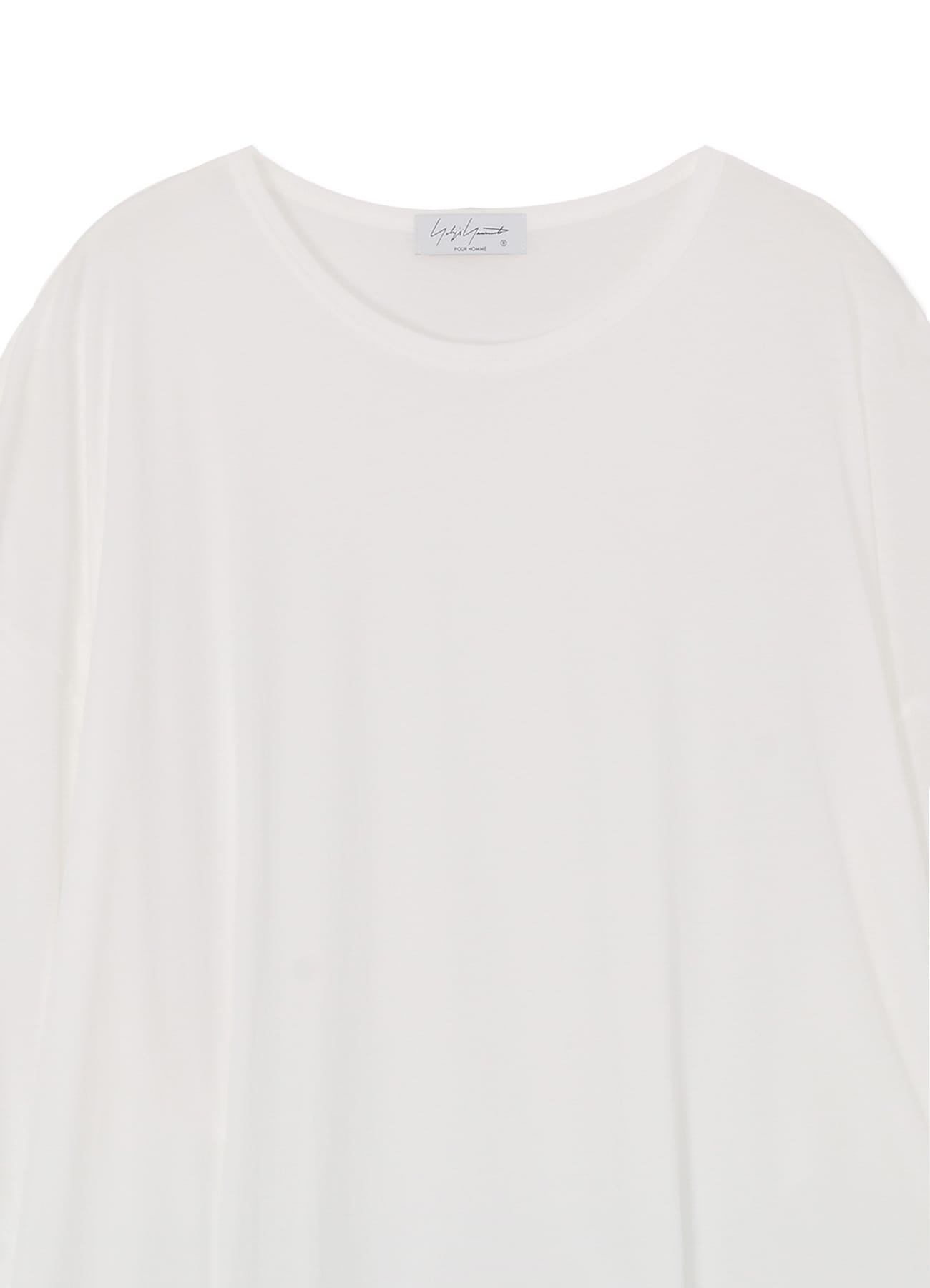 80/- DIORAMA COTTON T-SHIRT WITH SIDE SLIT(FREE SIZE White): Yohji