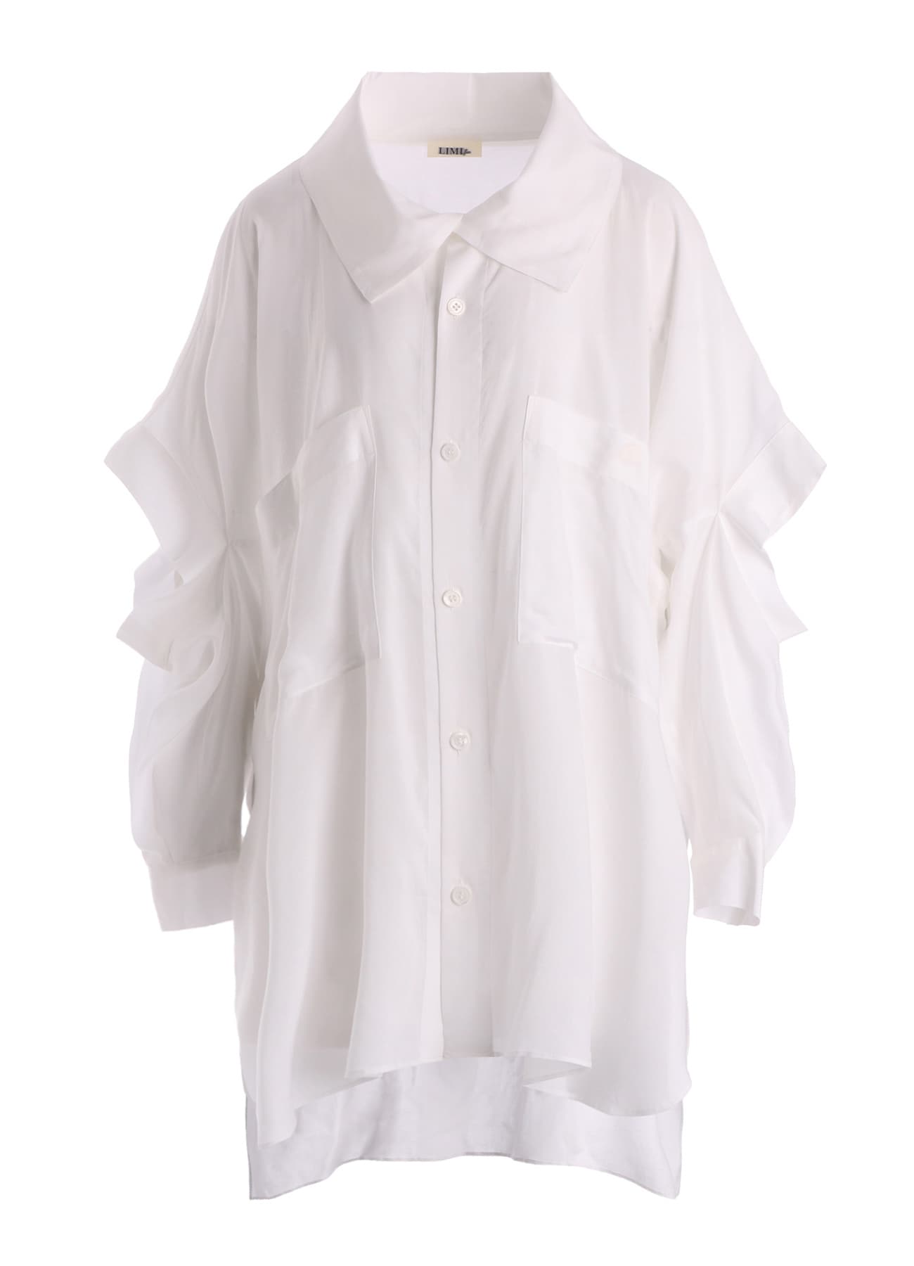 SOFT LAWN ELBOW SLIT LONG SHIRT