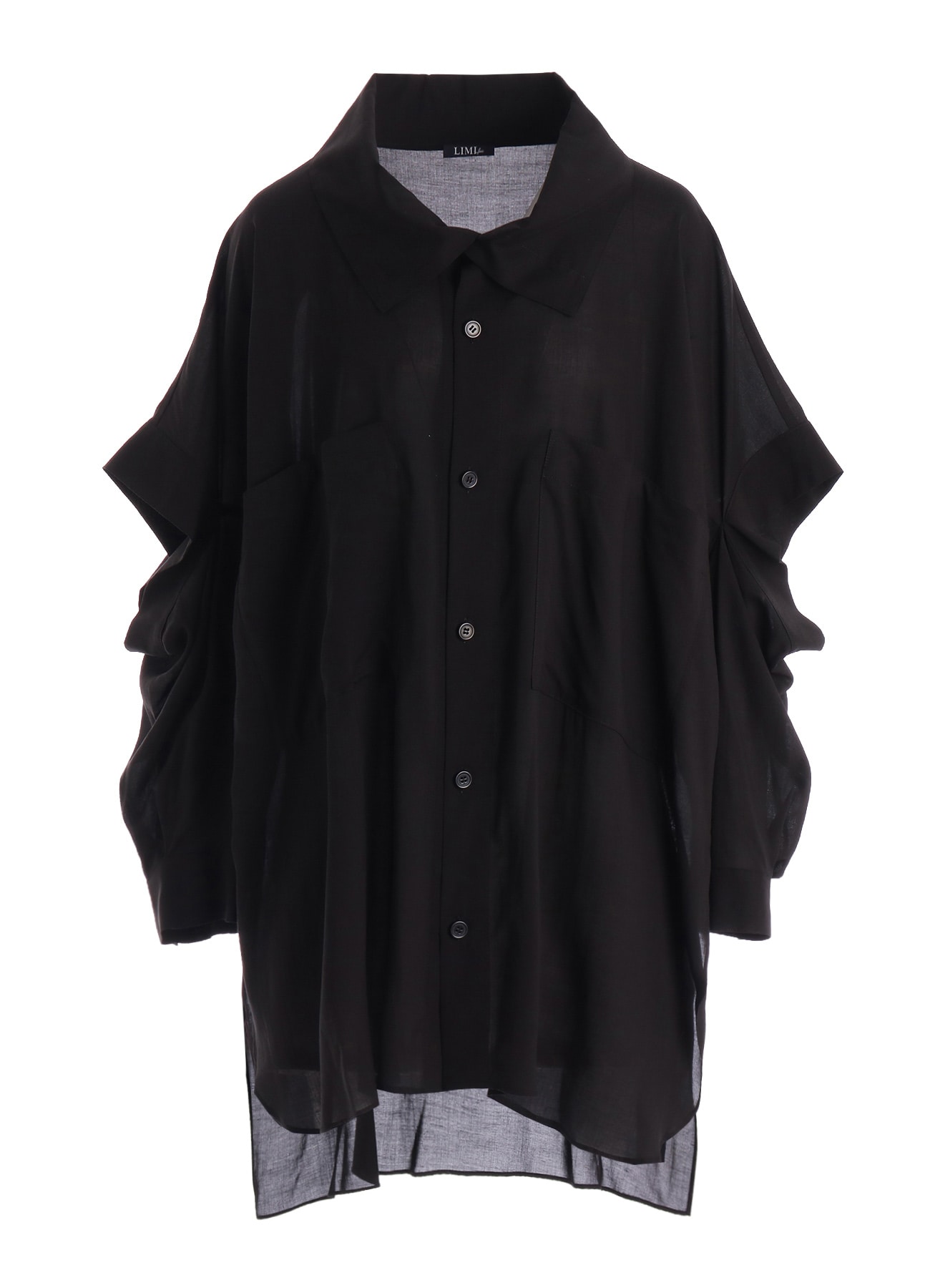 SOFT LAWN ELBOW SLIT LONG SHIRT