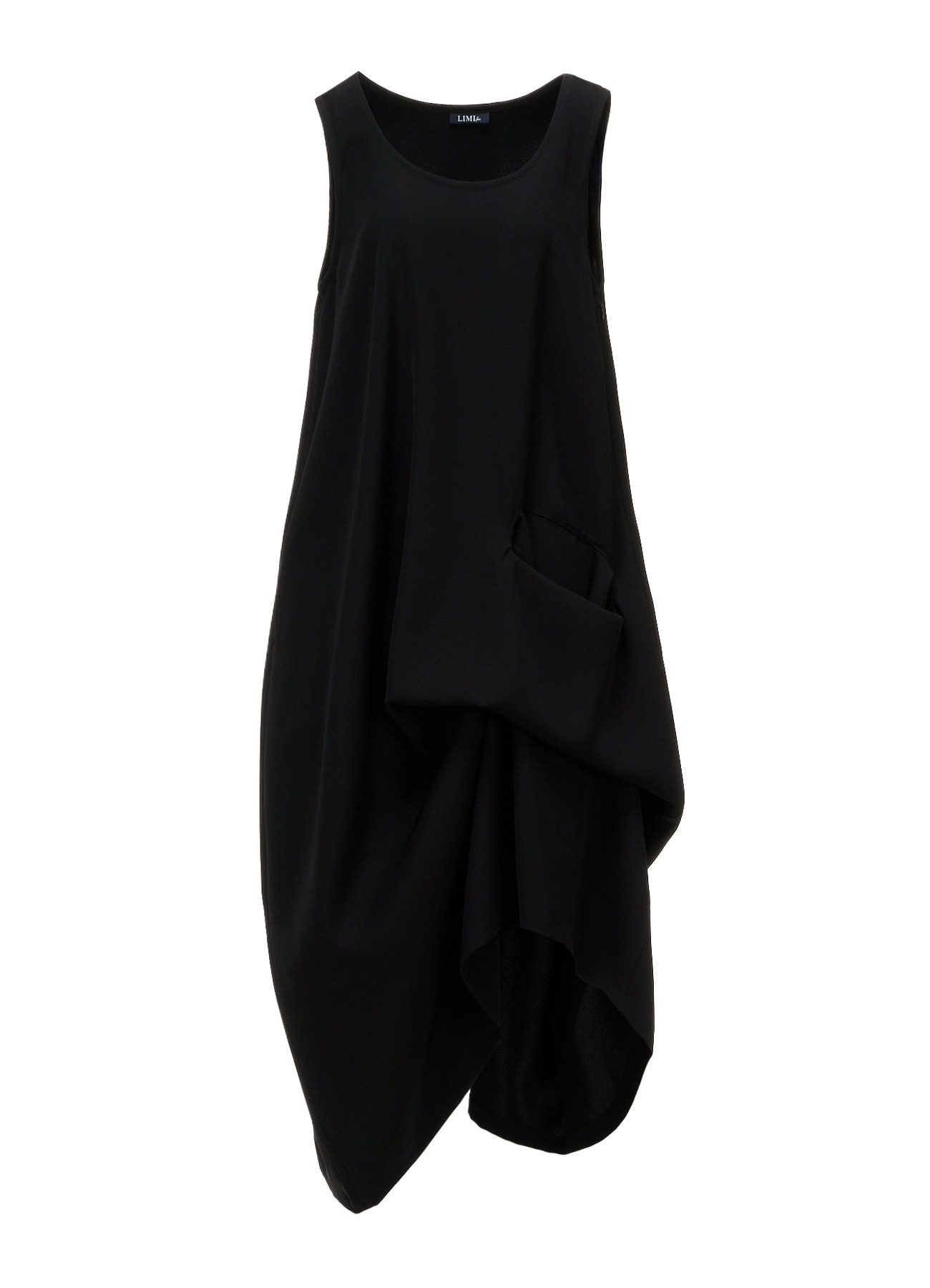 DOUBLE SATIN POCKET TUCK DRESS
