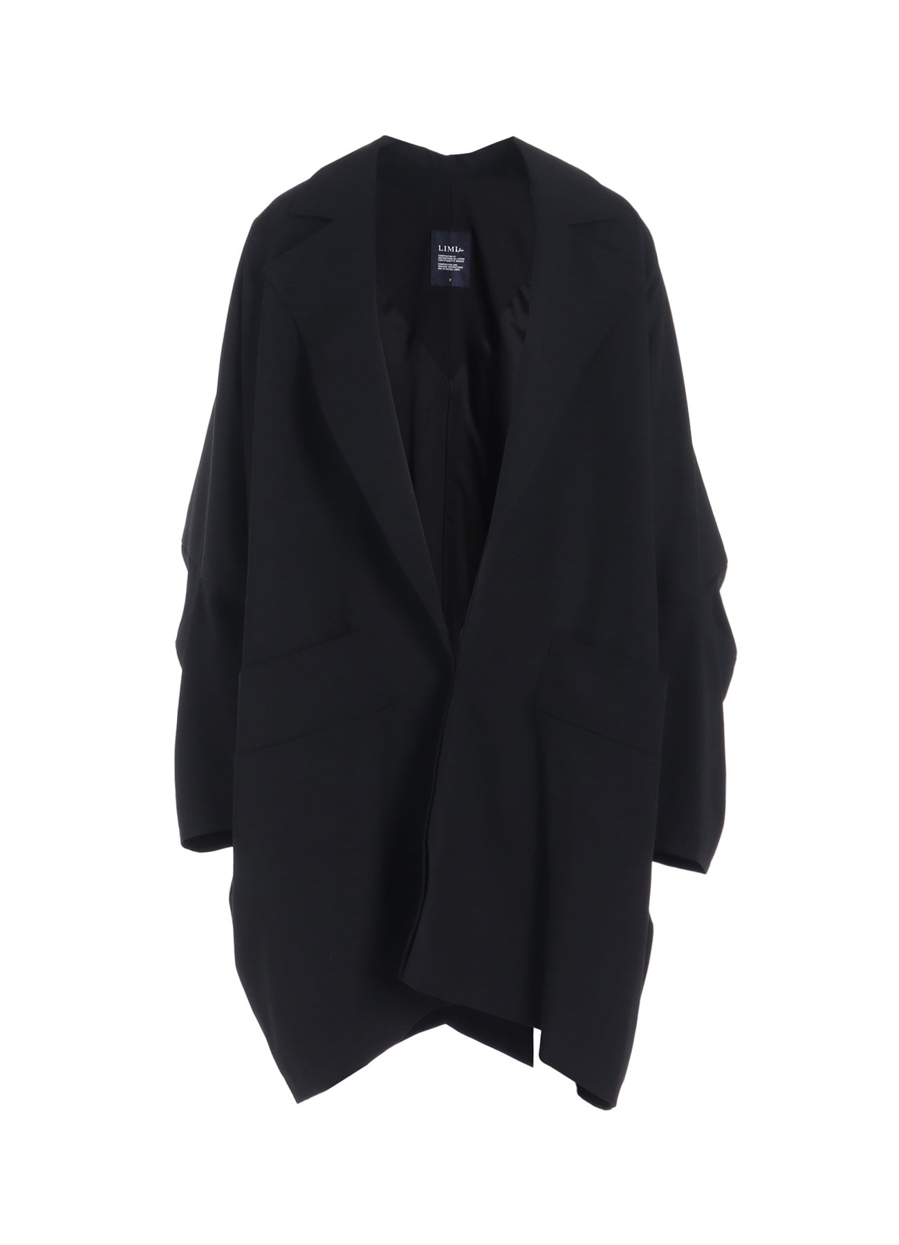 WOOL GABARDINE ELBOW PATCH LONG JACKET