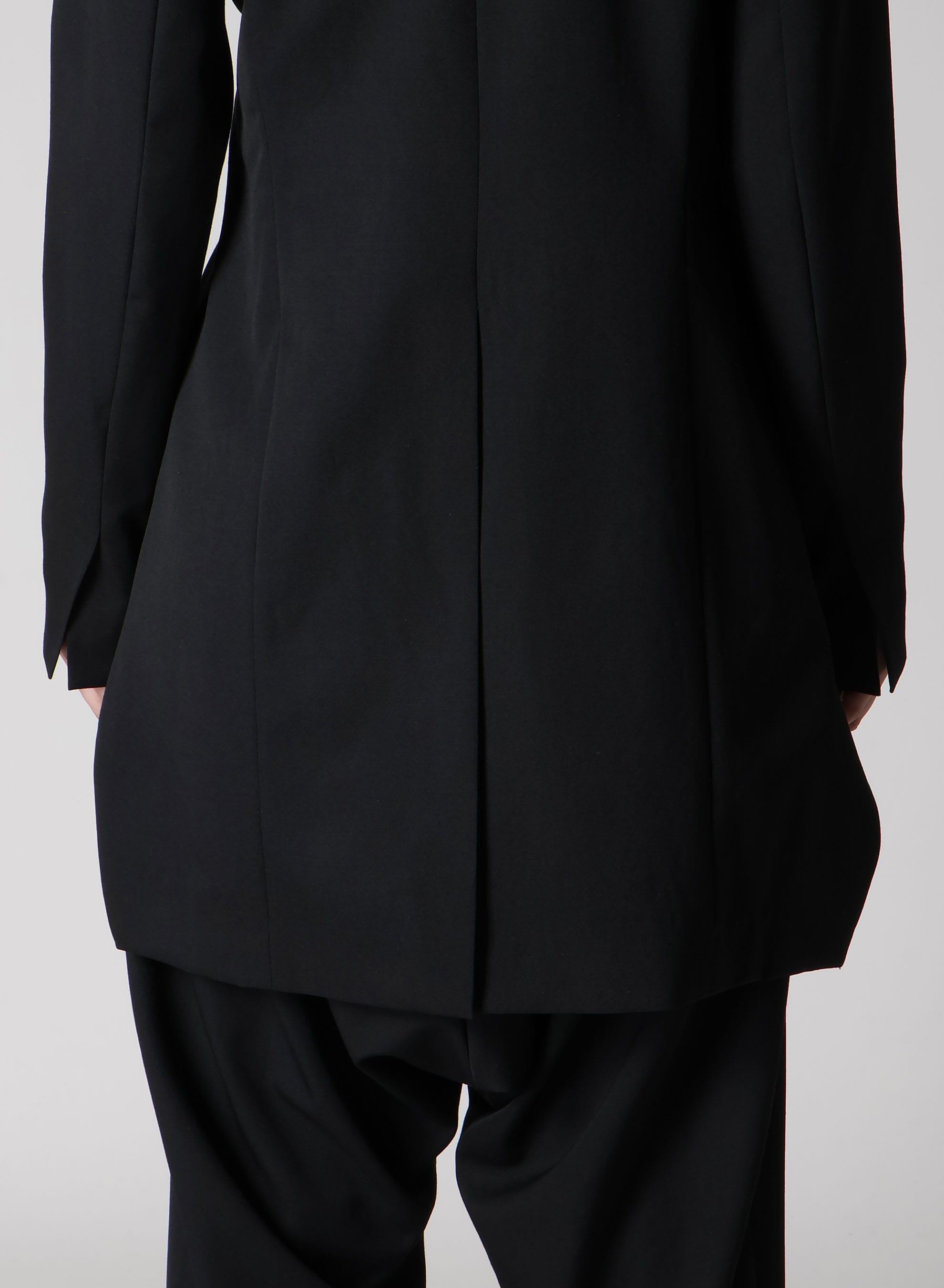 WOOL GABARDINE BACK LONG JACKET