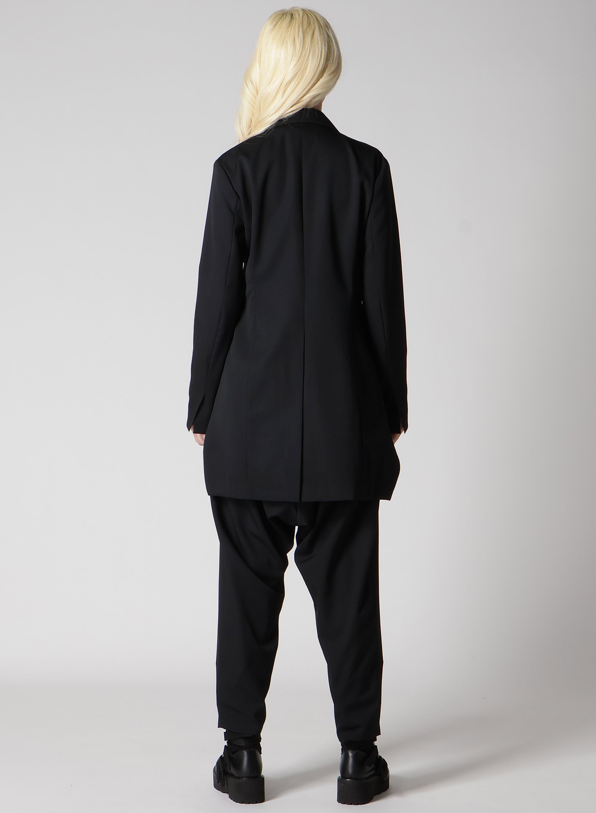 WOOL GABARDINE BACK LONG JACKET