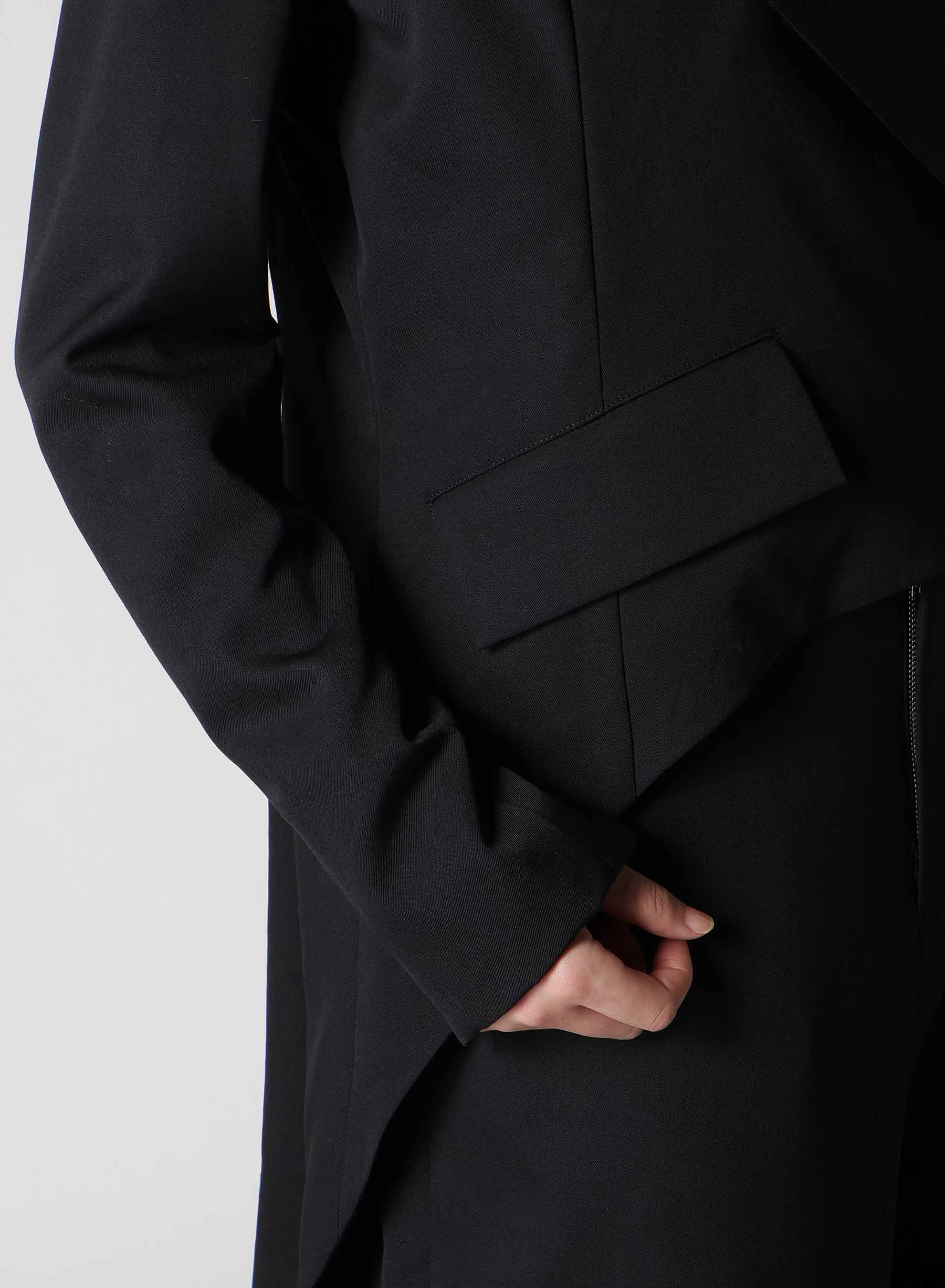 WOOL GABARDINE BACK LONG JACKET