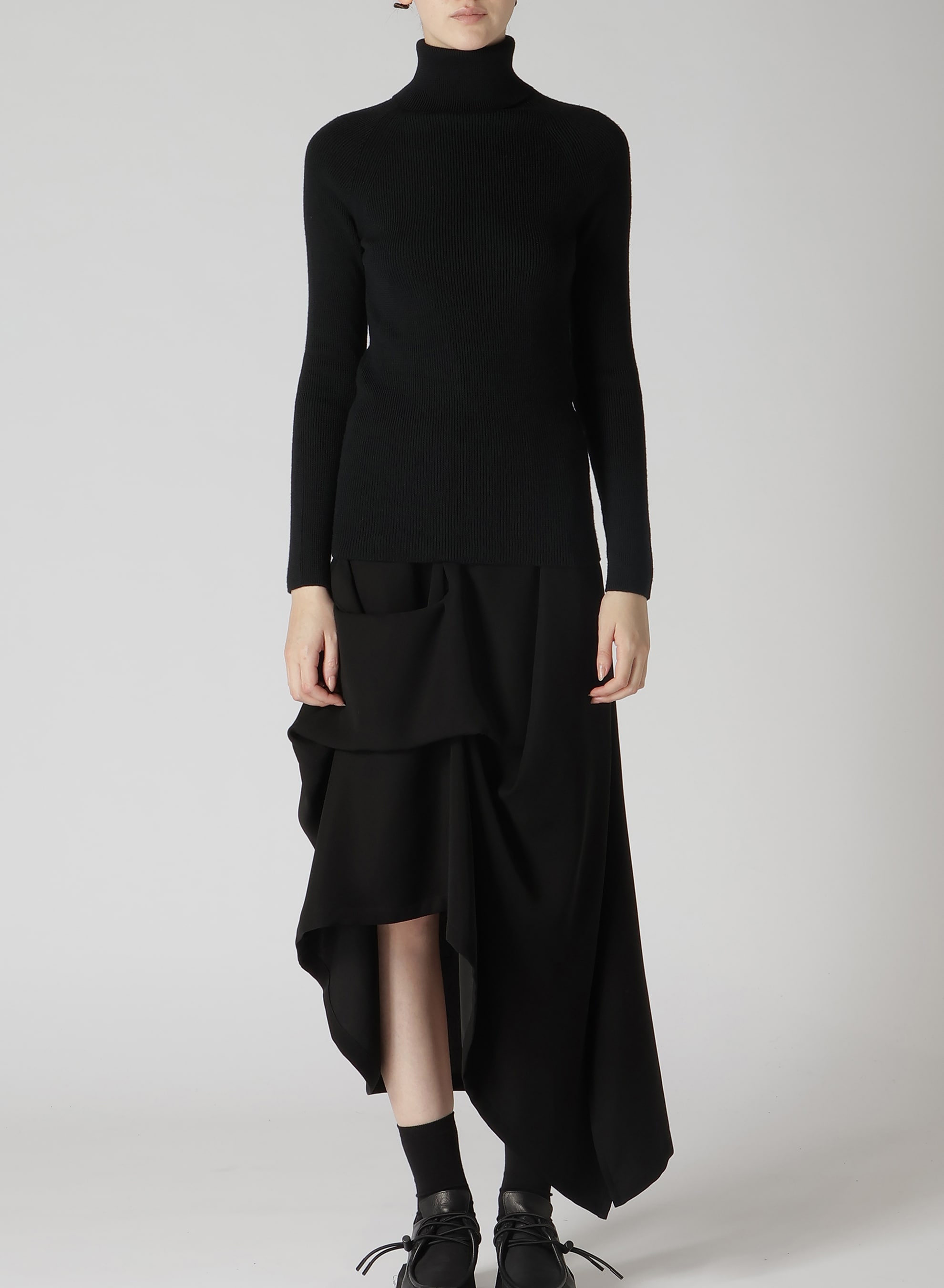 STANDARD WOOL PLAIN SIDE STITCH WASHABLE SHORT TURTLE NECK KNIT