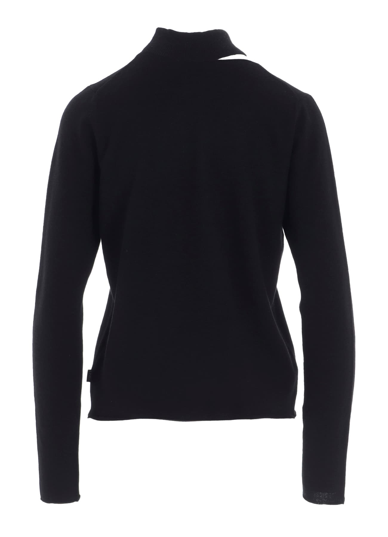 CASHMERE SINGLE JERSEY HIGH NECK SLIT KNIT