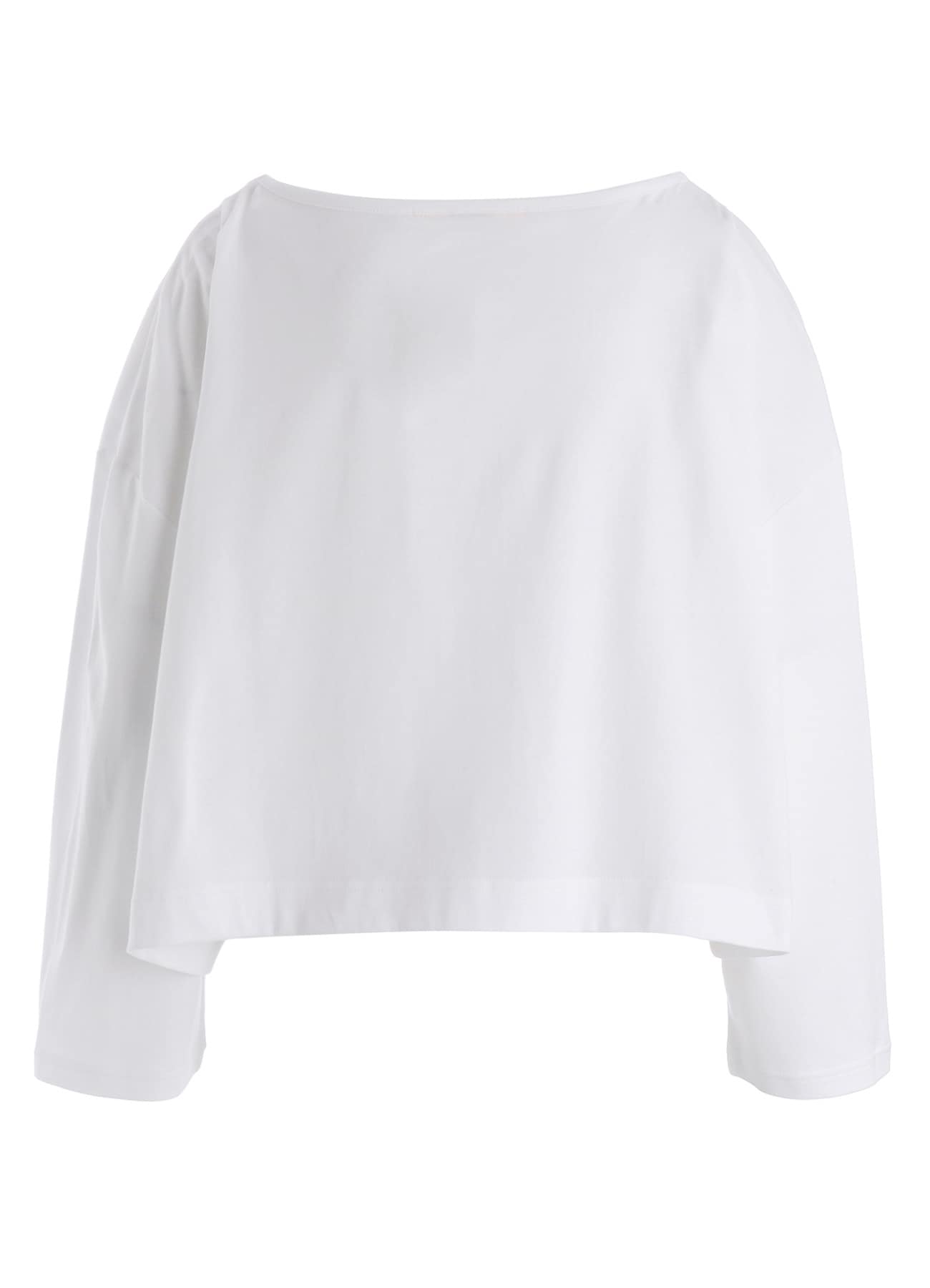 RIBBON TAPE DETAIL LONG-SLEEVE LONG T-SHIRT