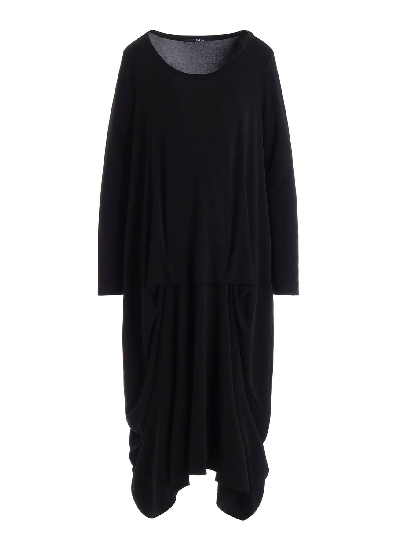 HIGH TWIST SMOOTH RAYON LONG SLEEVE TUCK DRESS