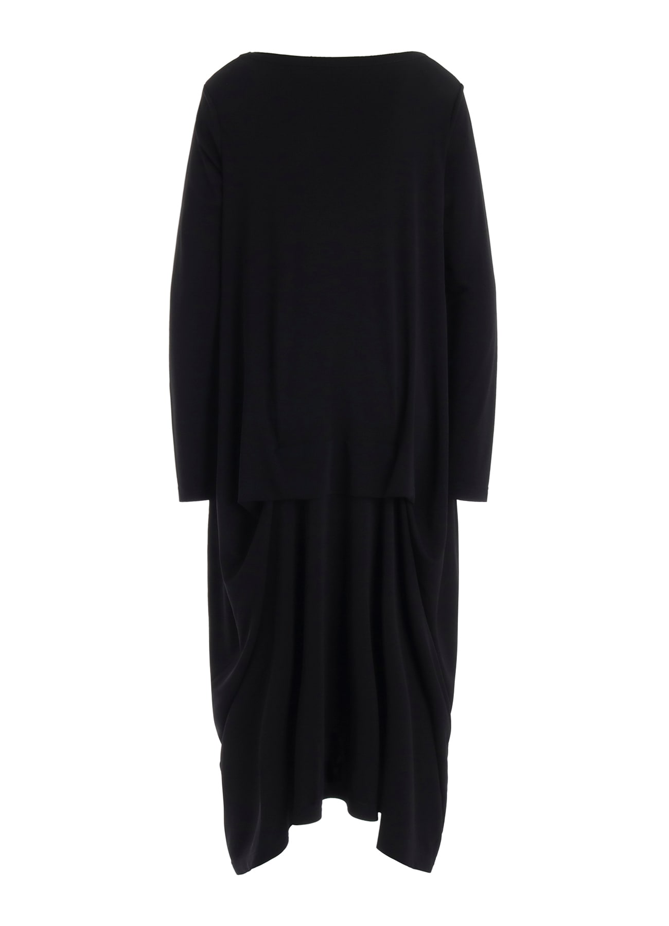 HIGH TWIST SMOOTH RAYON LONG SLEEVE TUCK DRESS