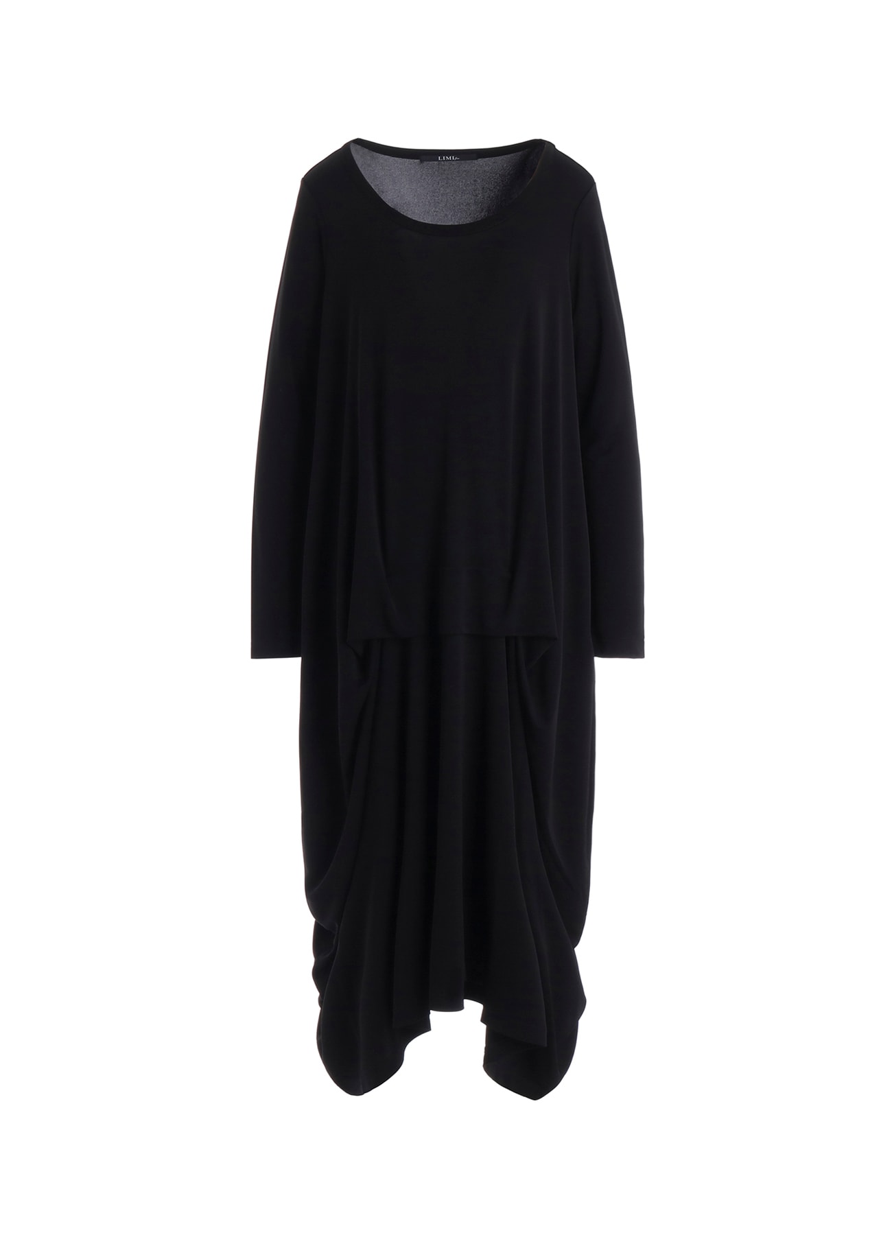 HIGH TWIST SMOOTH RAYON LONG SLEEVE TUCK DRESS