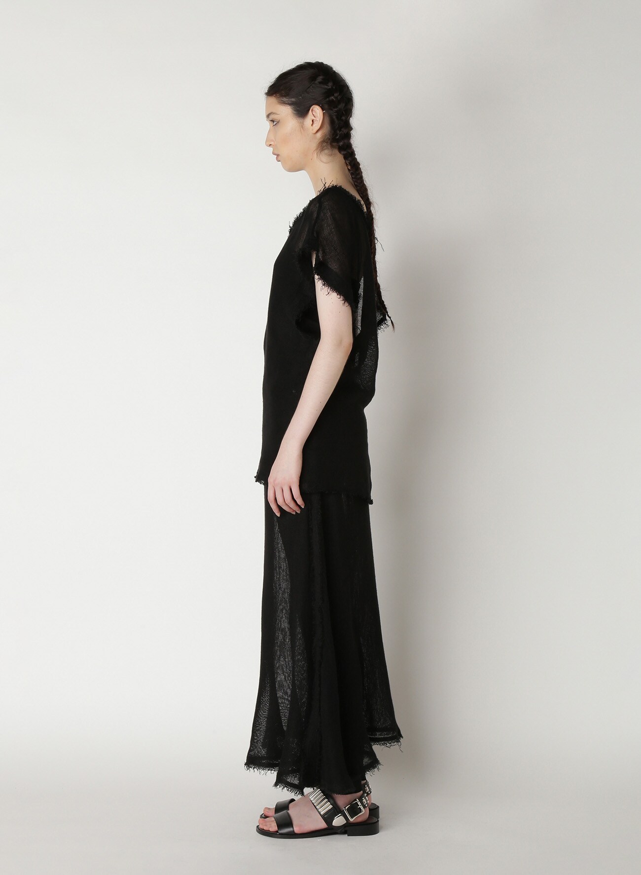 Linen Leno Asymmetry Blouse(S Black): Vintage 1.1｜THE SHOP YOHJI ...