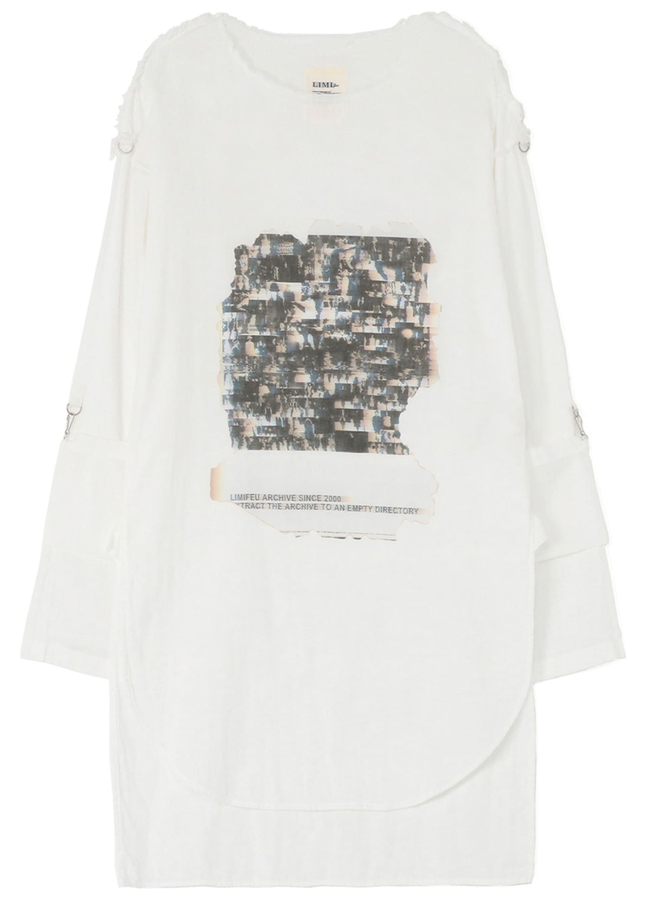 Archive Collage Print Long Gauze Shirt