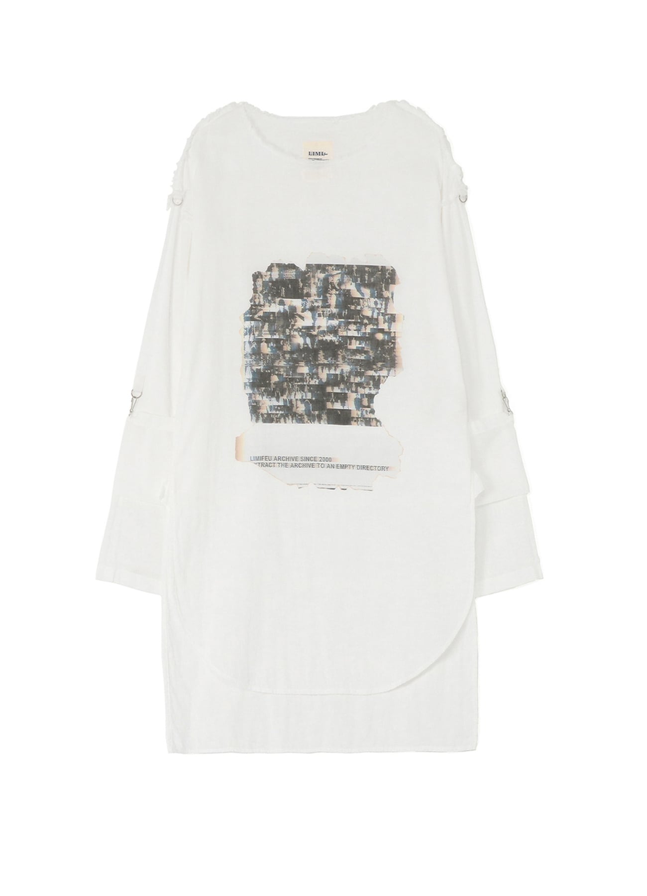 Archive Collage Print Long Gauze Shirt