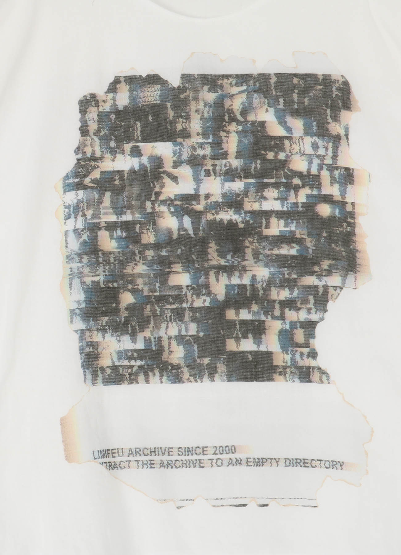 Archive Collage Print Slashed Gauze Shirt
