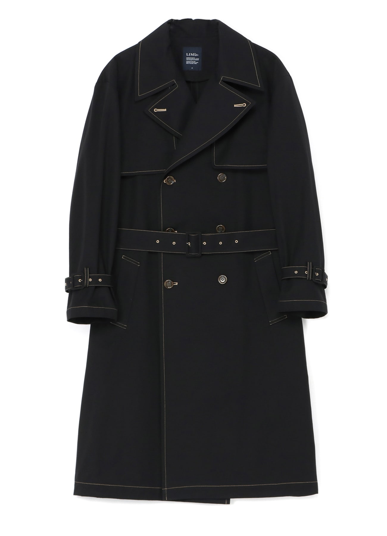 black trench pea coat