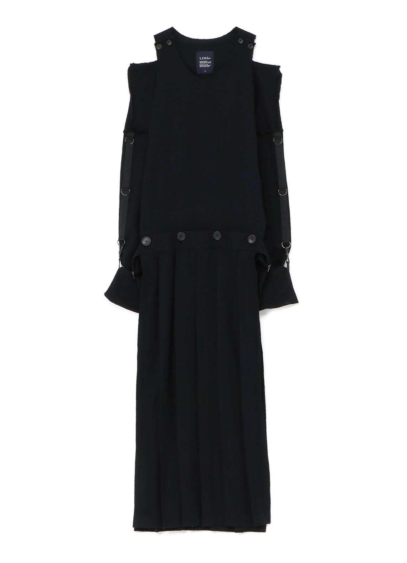 W/Gause Dress With Pleats(S Black): Vintage 1.1｜THE SHOP YOHJI