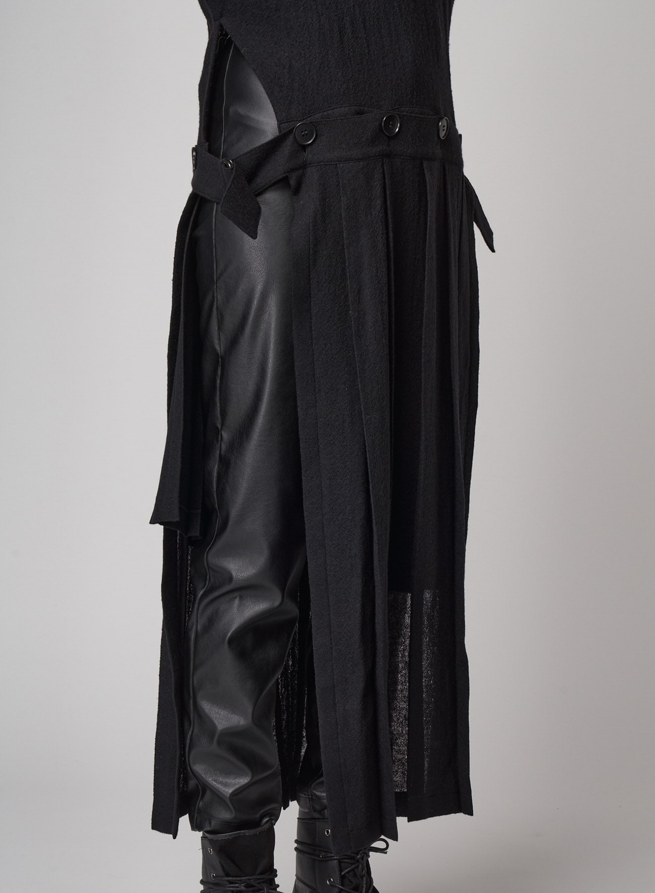 W/Gause Dress With Pleats(S Black): Vintage 1.1｜THE SHOP YOHJI