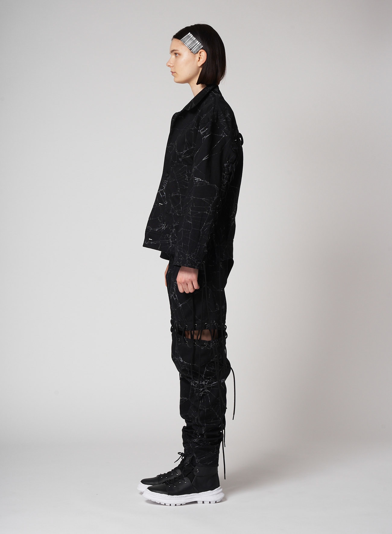 Spider Drill Back Lace Up Blouson