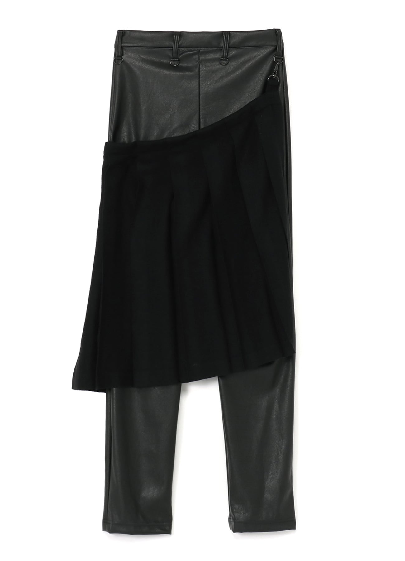 Synthetic Leather Pleats Combination Pants B
