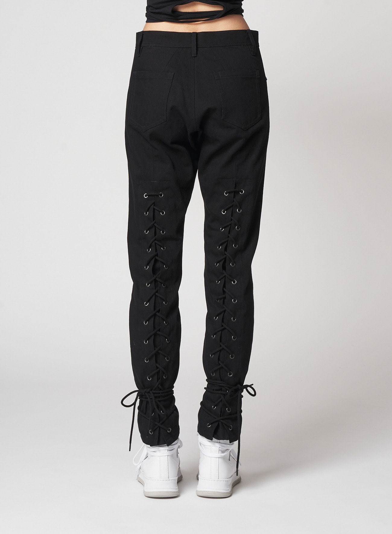 Black Denim Back Lace Up Pants(S Black): Vintage 1.1｜THE SHOP 