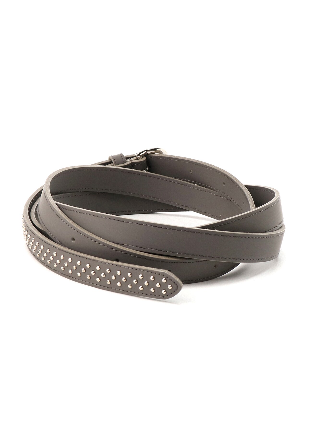 Rubber Touch Leather Double Roll Studs Belt