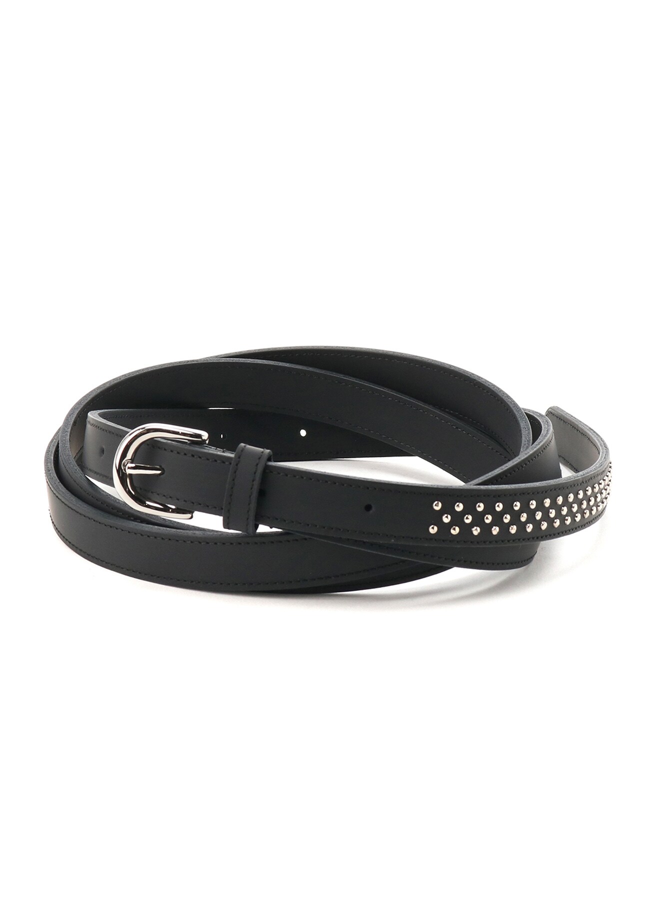 Rubber Touch Leather Double Roll Studs Belt
