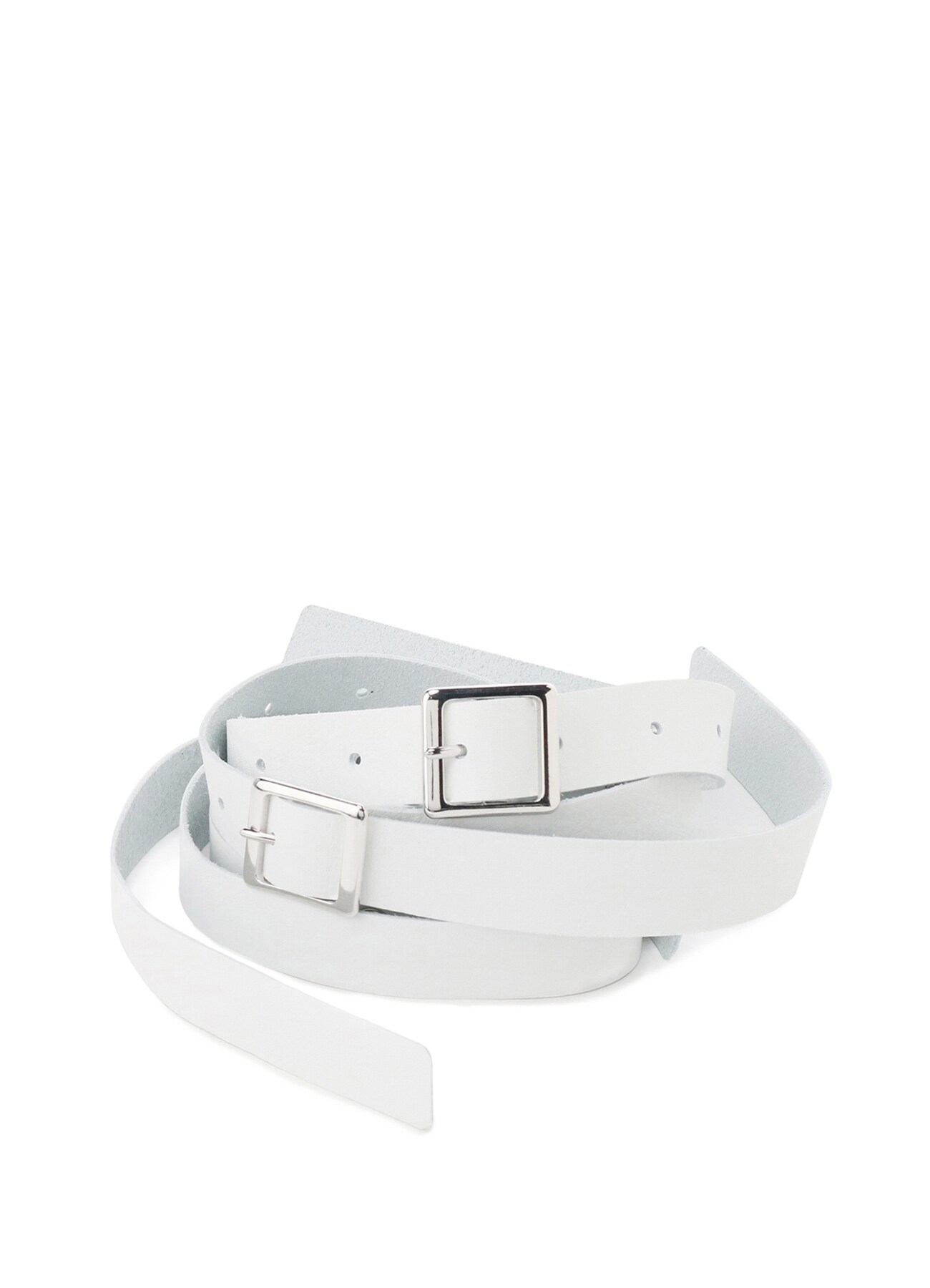 TANNED THICK LEATHER 40MM SQUARE BUCKLE BELT(S Black): Y's｜THE SHOP YOHJI  YAMAMOTO