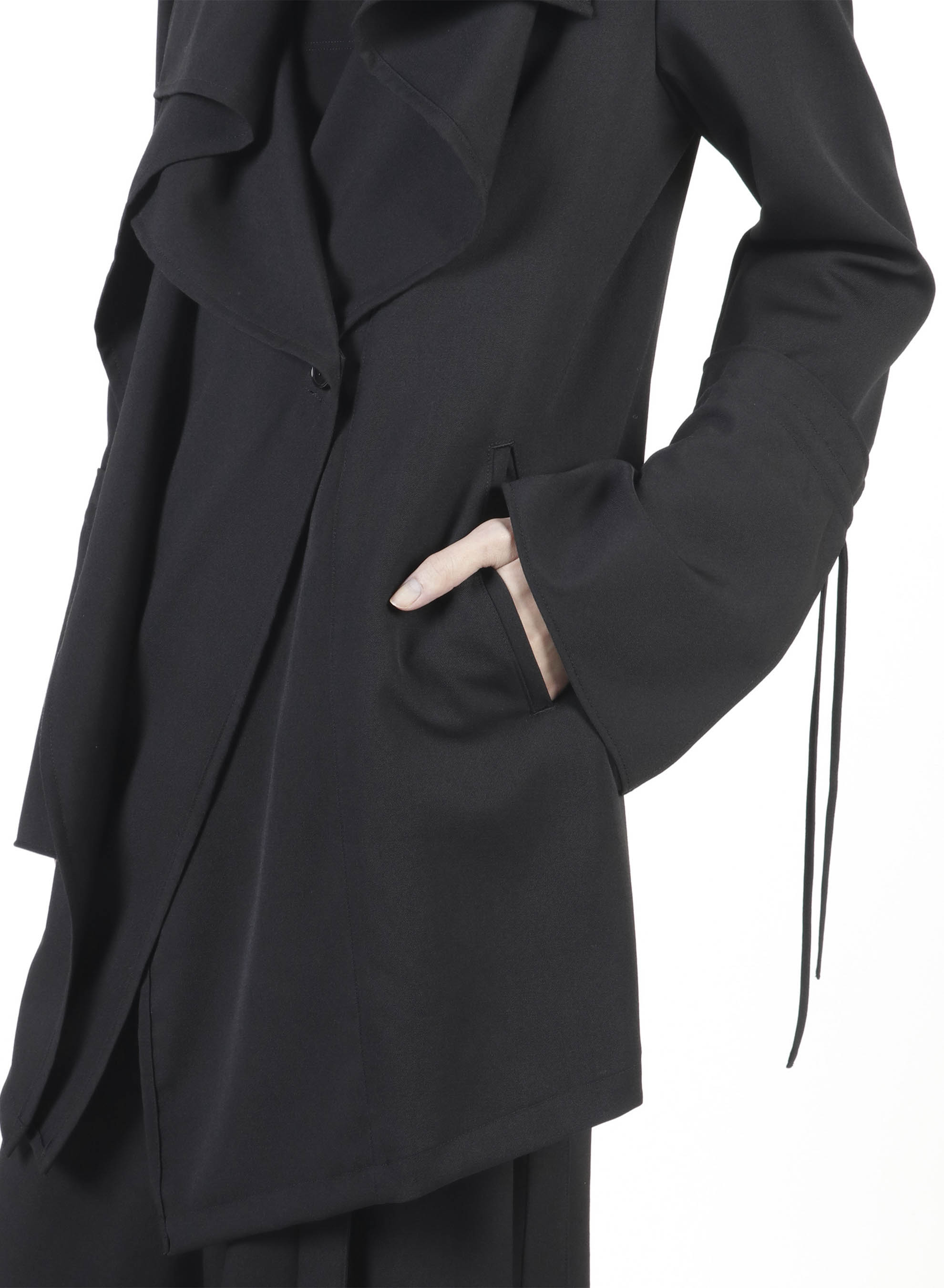 black drape coat