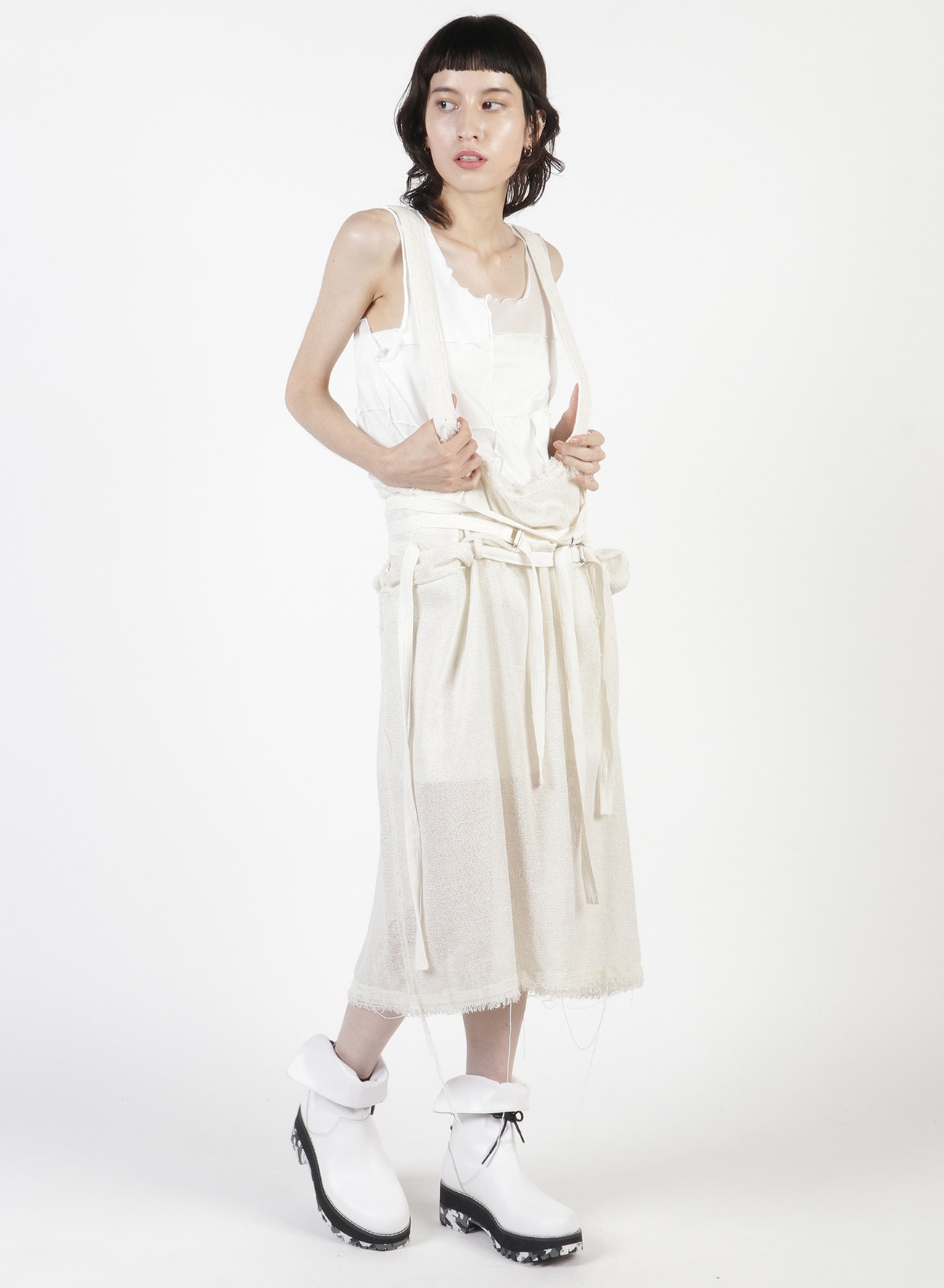 Leno Cloth Suspender Belt Skirt