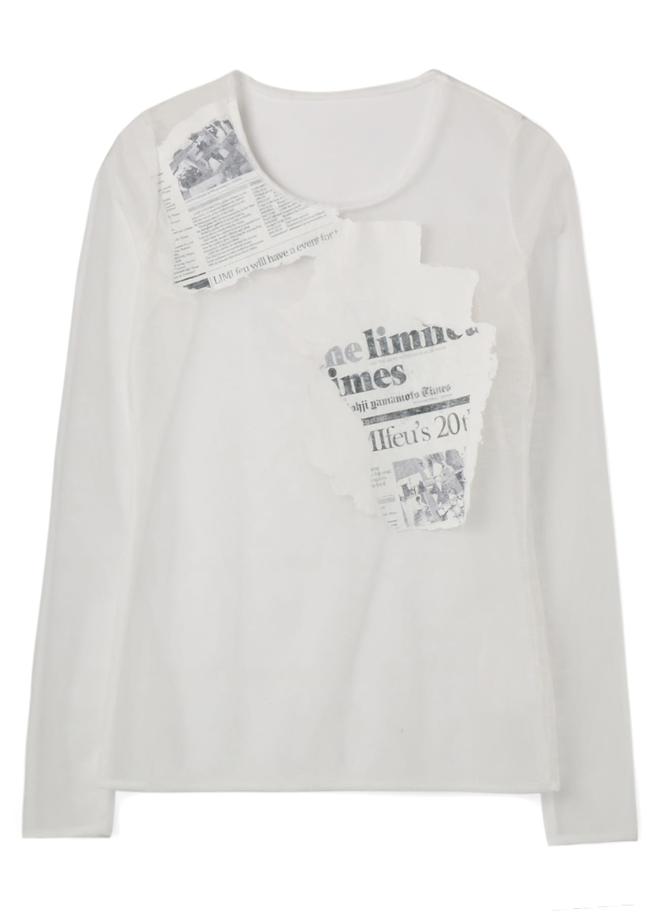 Newspaper Print Tight Long Sleeve T