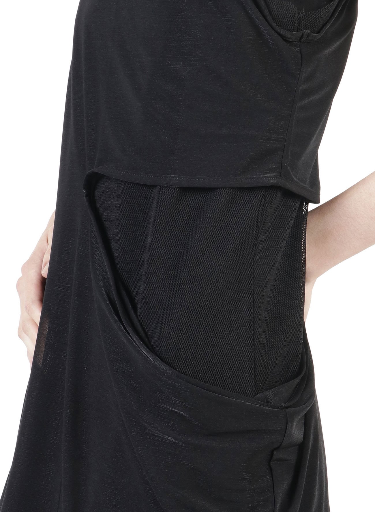 Message Embroidery + Pe Net Layered Dress A