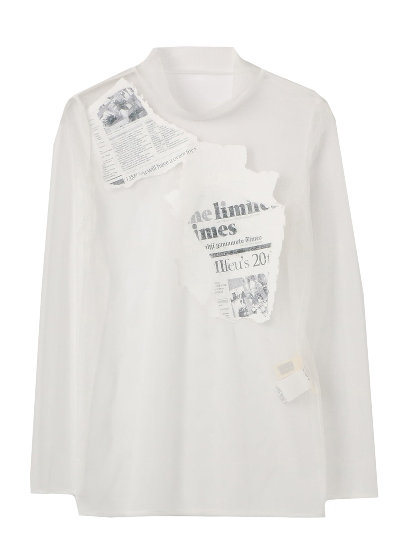 Newspaper Print High Neck T
