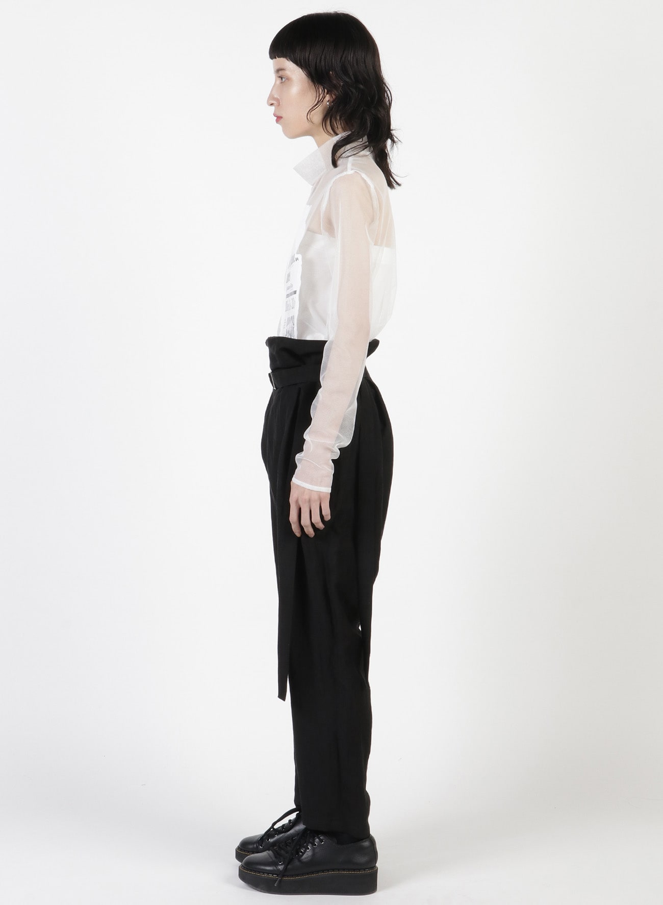 Newspaper Print High Neck T