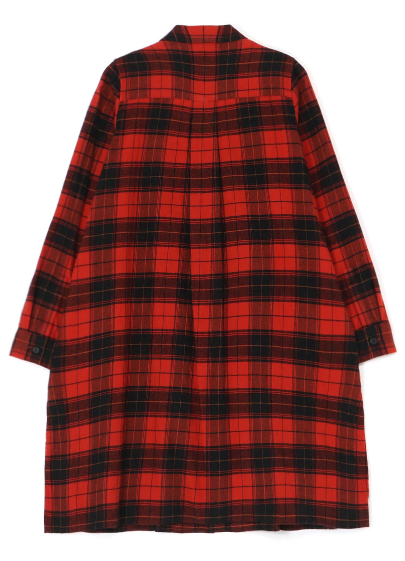 PLAID FLANNEL SHIRT WITH FRONT PLEATS