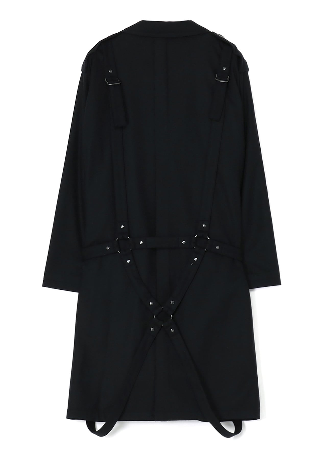 LIGHT FLANNEL COAT WITH HARNESS DETAILSS Black: LIMI feu｜THE