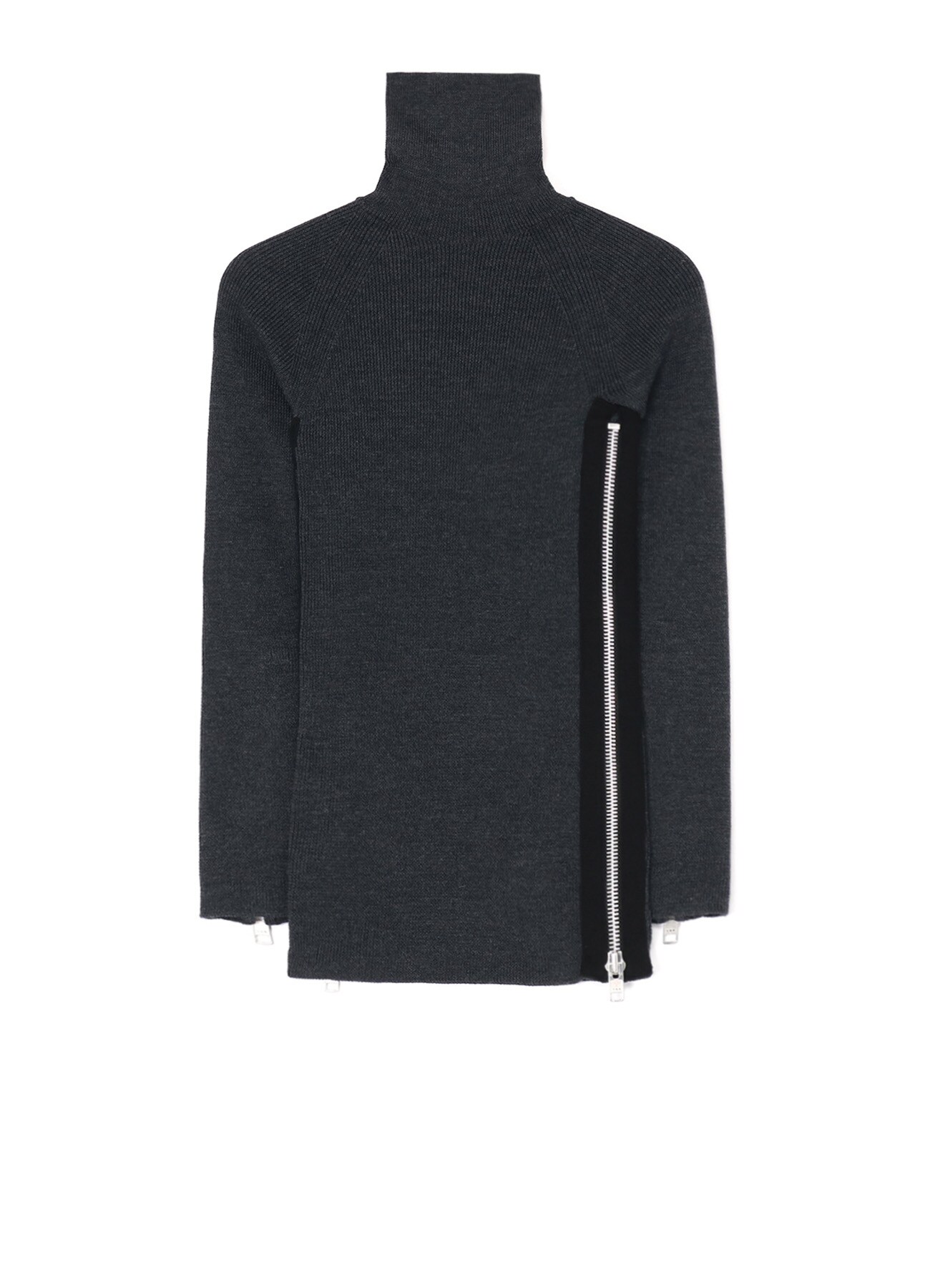SOFT WOOL TURTLENECK PULLOVER WITH FASTENER