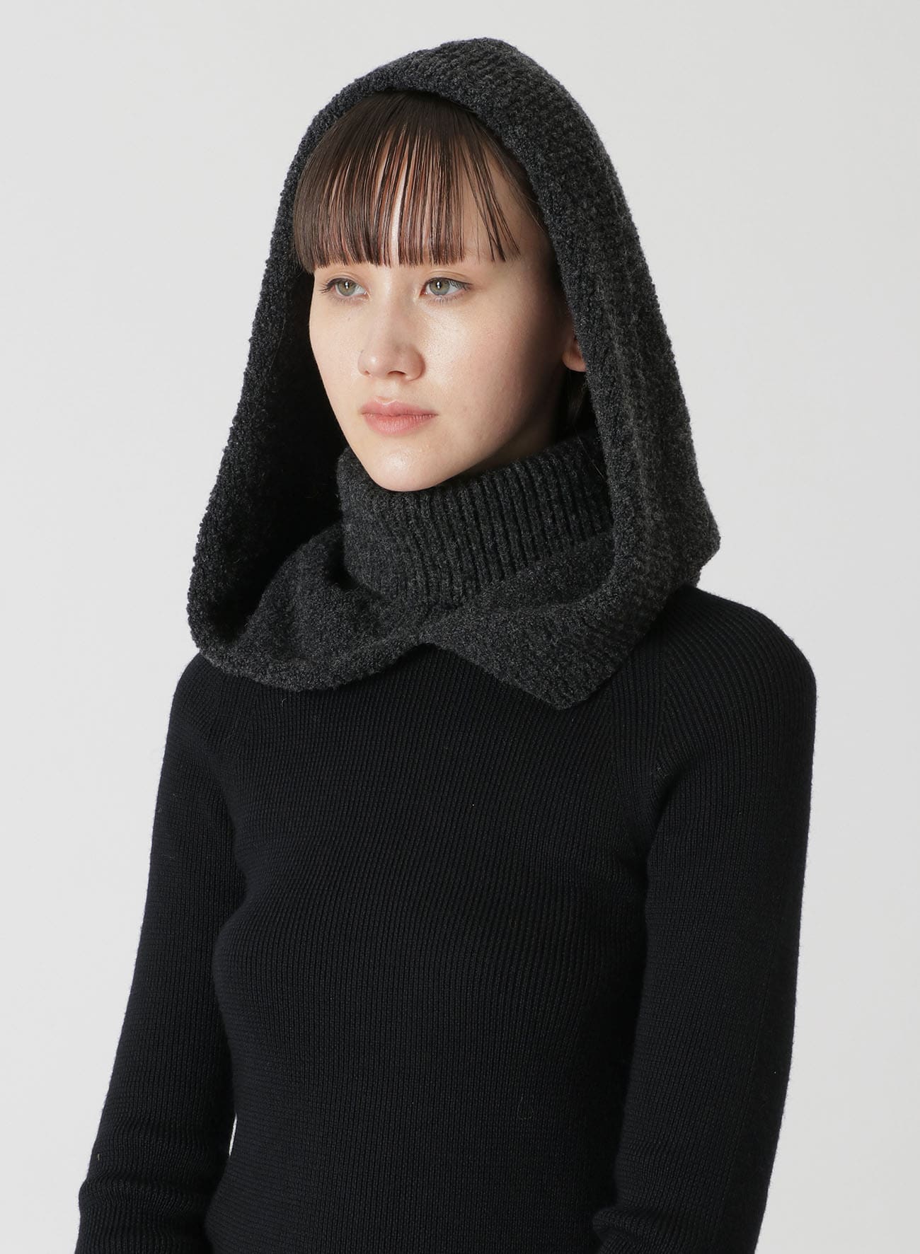 RIBBED BALACLAVA(FREE SIZE Charcoal): LIMI feu｜THE SHOP YOHJI