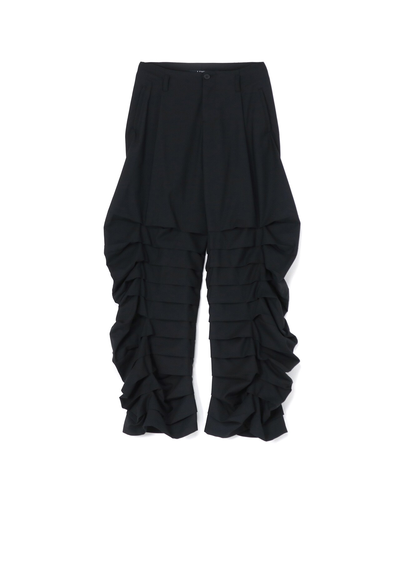 WOOL/POLYESTER SERGE PANTS WITH HORIZONTAL PLEATS