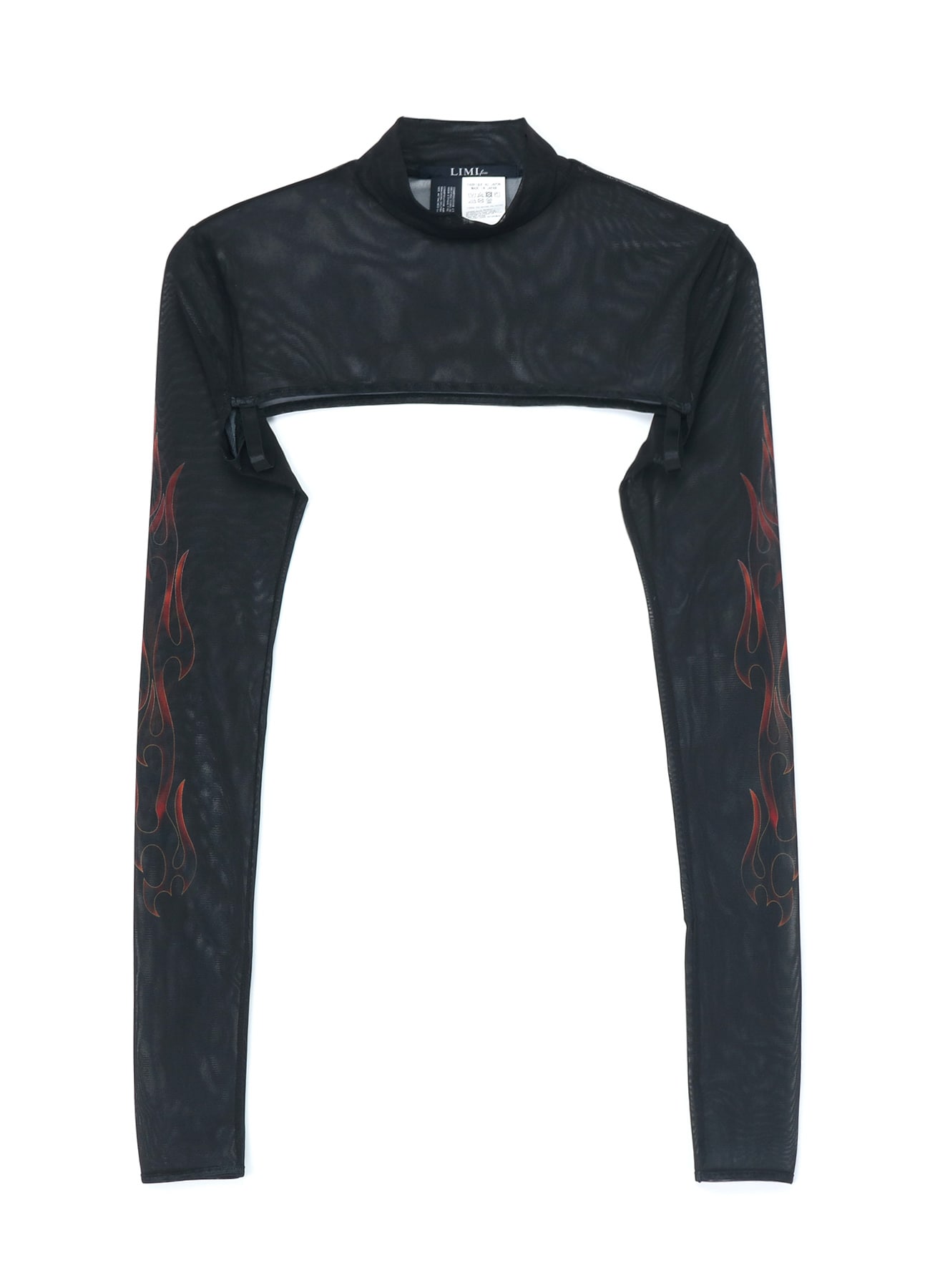 FIRE PRINT EXTREME CROP TOP WITH MOCK TURTLENECK(S Black): LIMI
