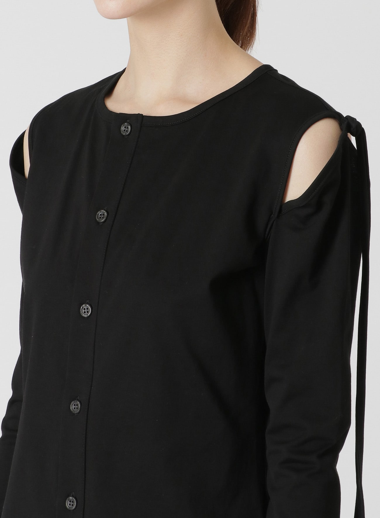 60/2 COTTON JERSEY TOP WITH SHOULDER RIBBON DETAILS