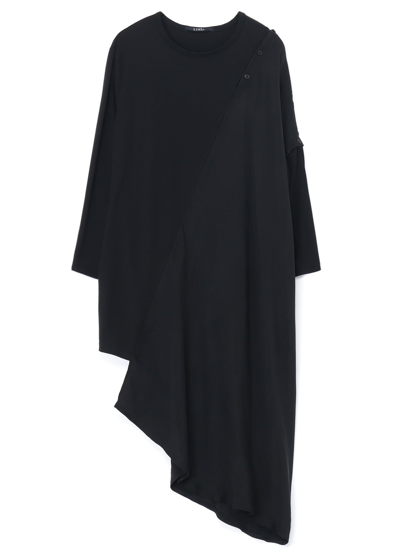 LYOCELL/COTTON JERSEY DRESS WITH ASYMMETRIC HEMLINE(S Black 