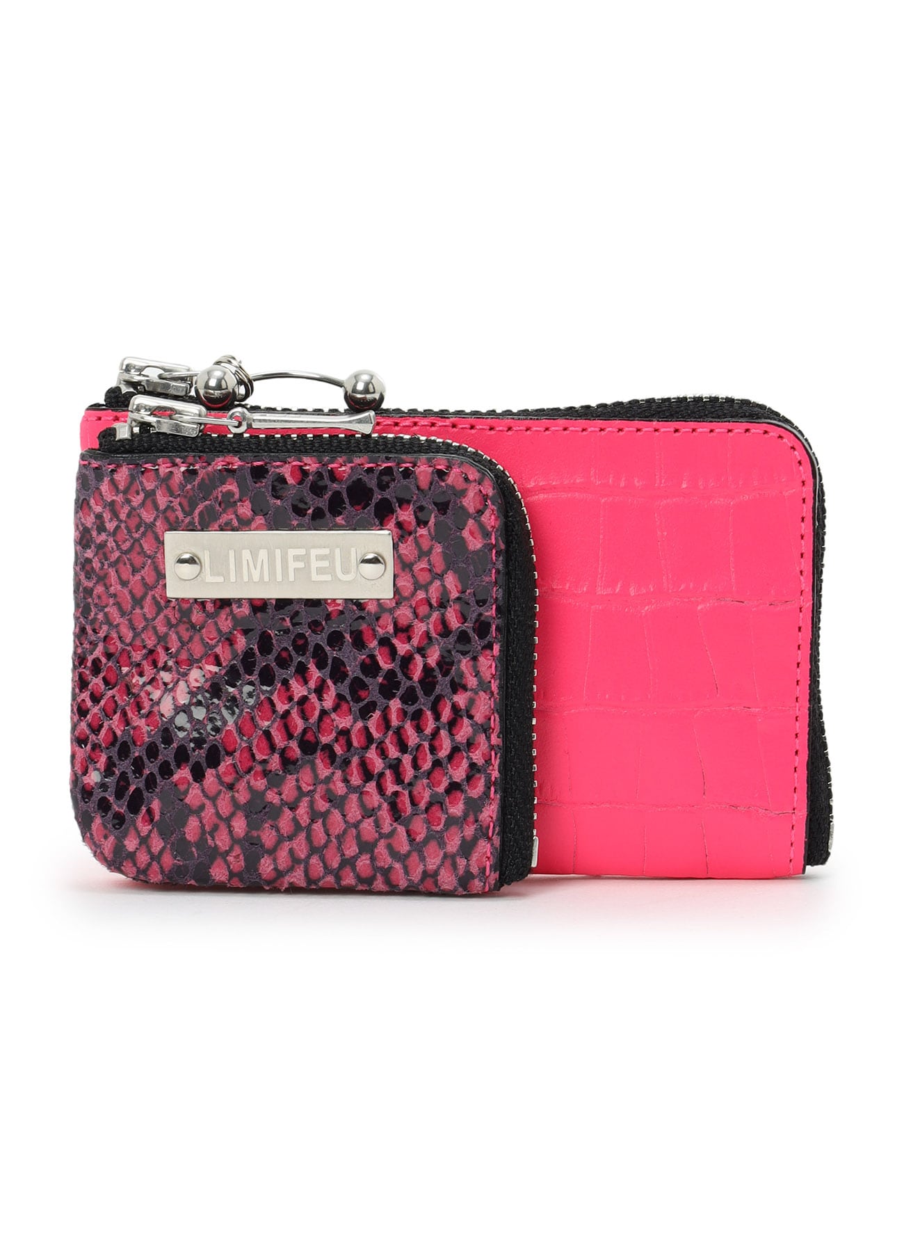CROC+ SNAKE EMBOSSED LEATHER W SMALL WALLET