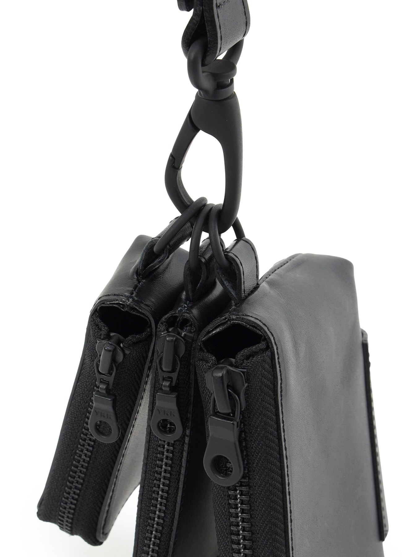 MATTE STEER LEATHER  3LAYERS POUCH