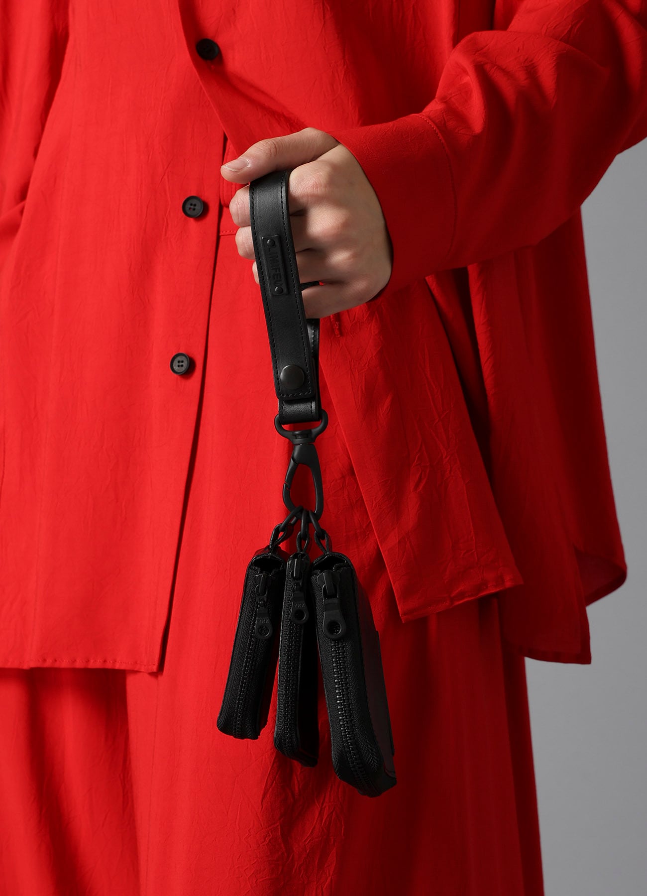 MATTE STEER LEATHER  3LAYERS POUCH