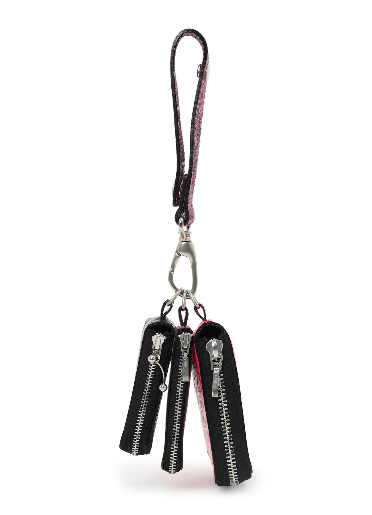 CROC+ SNAKE EMBOSSED LEATHER  3LAYERS POUCH