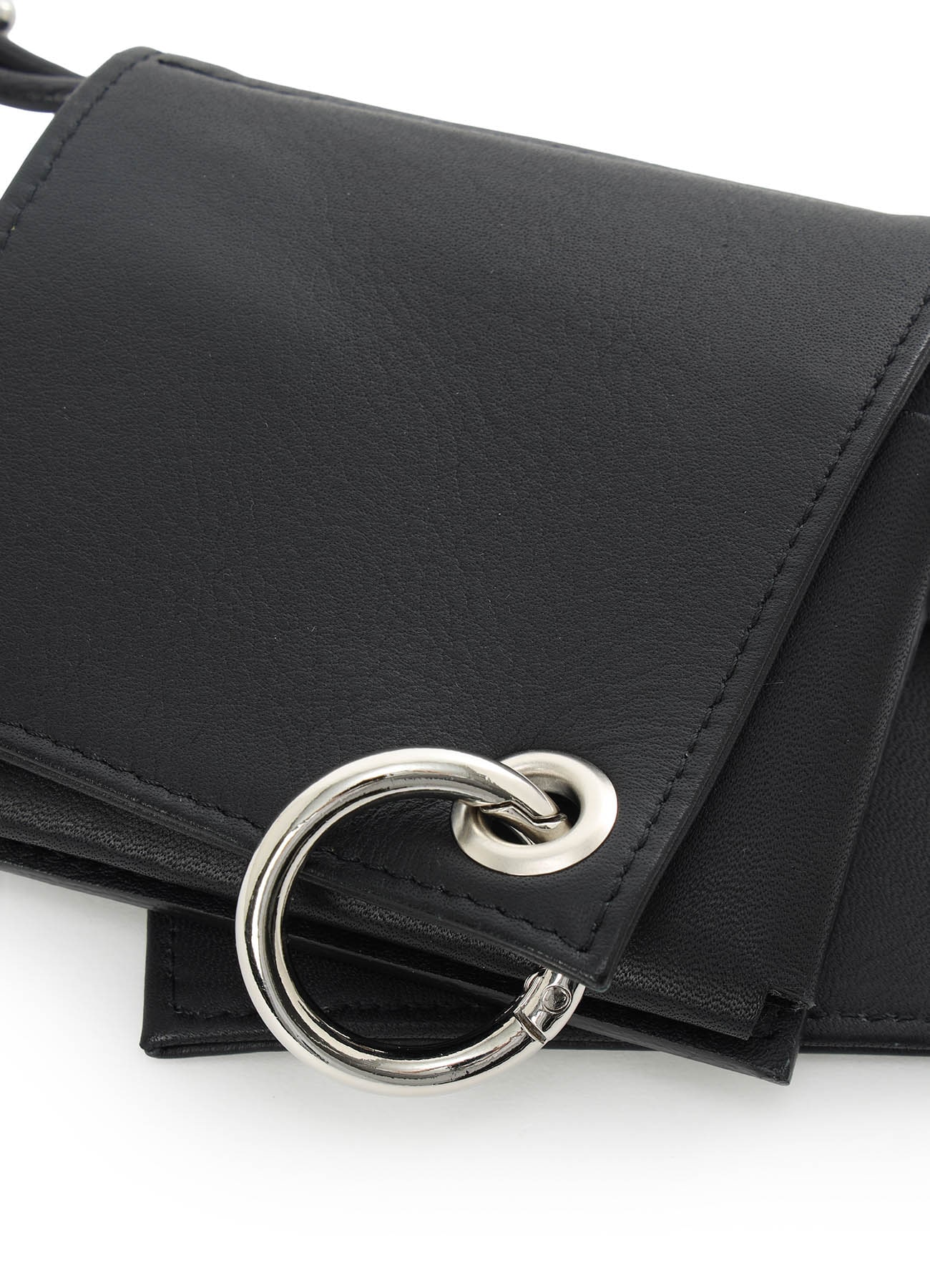 MATTE CHROME LEATHER  WALLET CASE WITH STRAP
