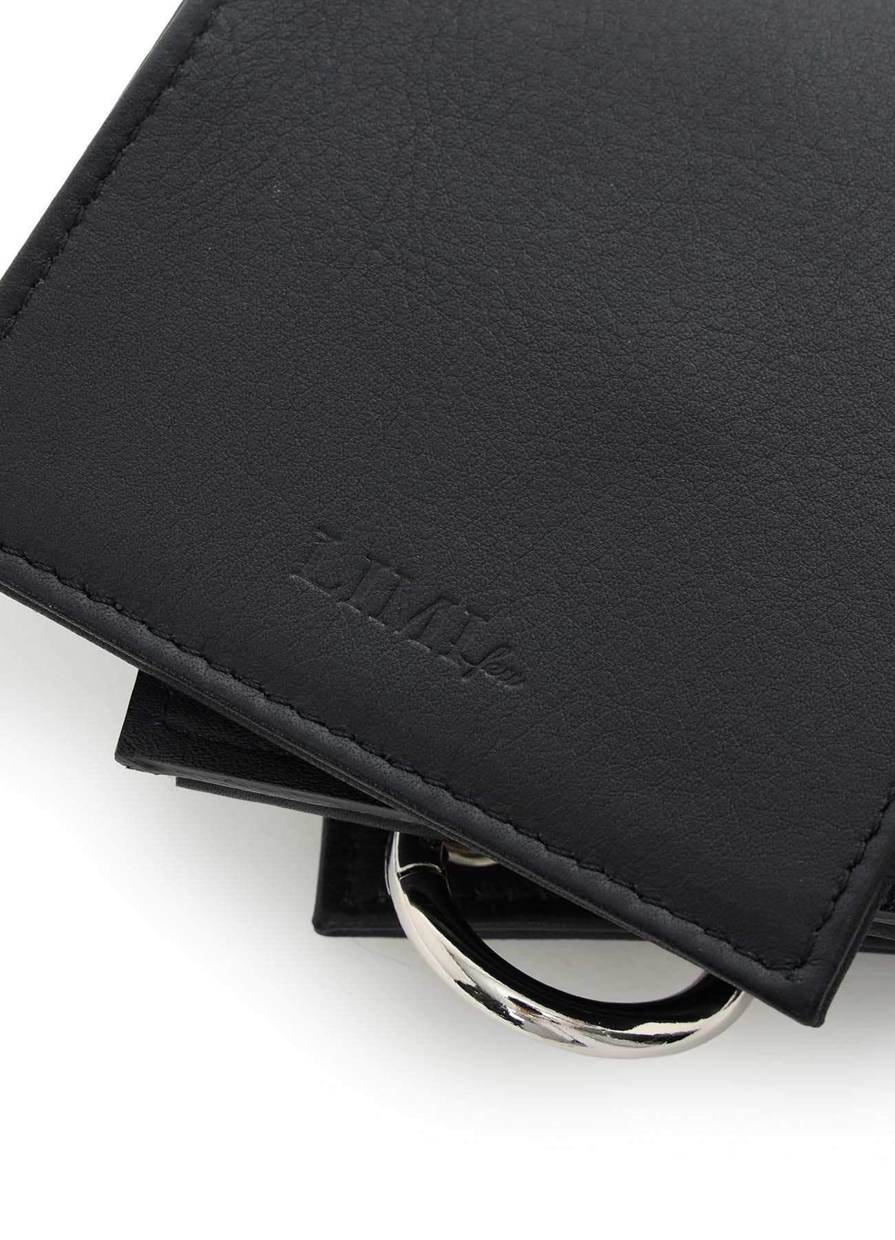 MATTE CHROME LEATHER  WALLET CASE WITH STRAP