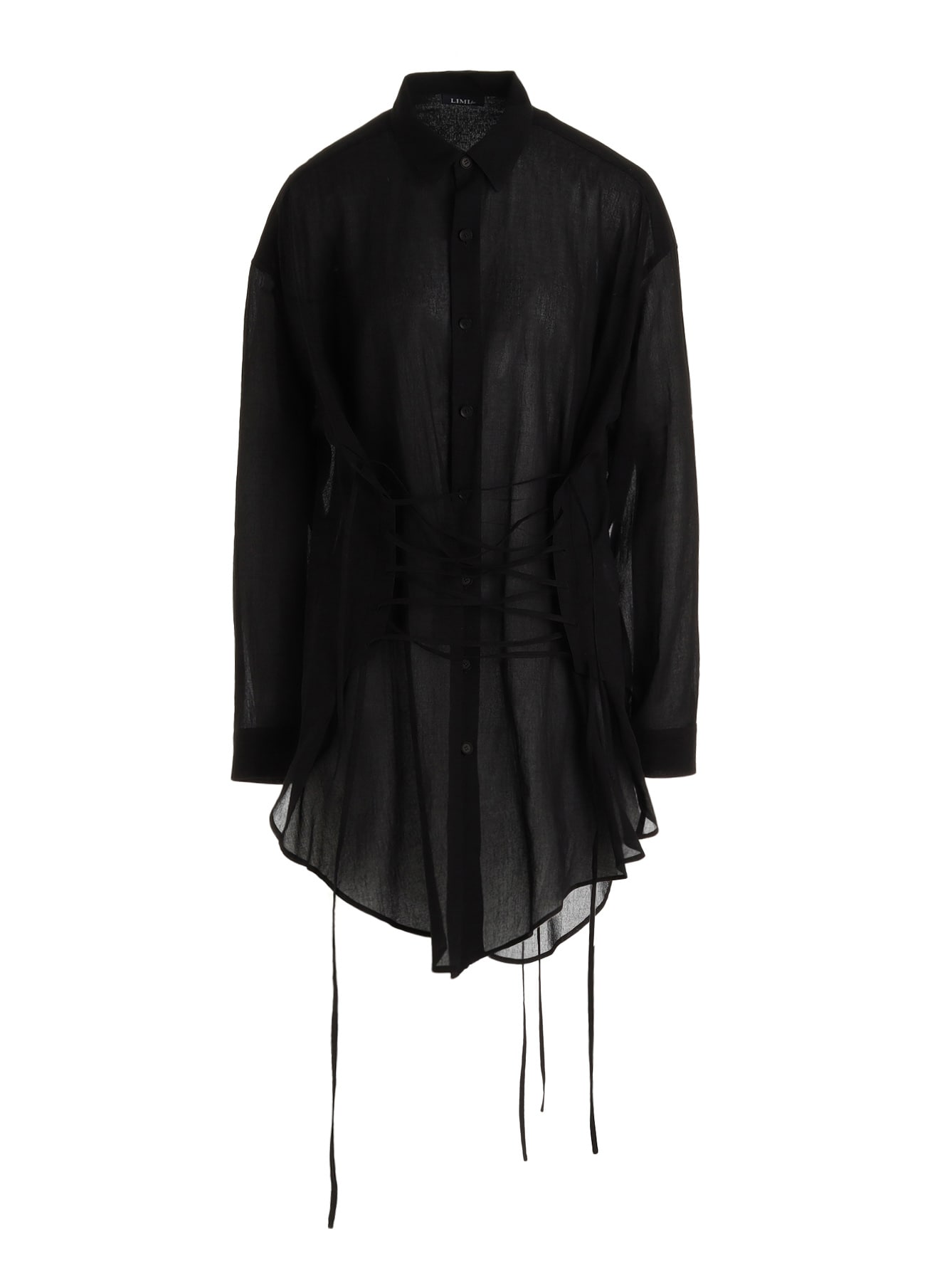 COTTON CHIFFON LACE-UP BLOUSE