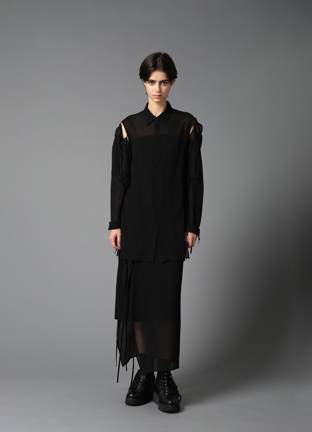 COTTON CHIFFON STRING BLOUSE A